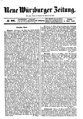 Neue Würzburger Zeitung Freitag 3. April 1857