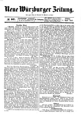 Neue Würzburger Zeitung Dienstag 7. April 1857