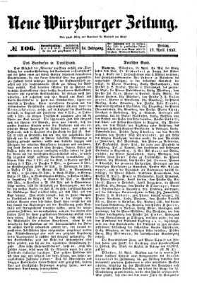 Neue Würzburger Zeitung Freitag 17. April 1857