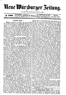 Neue Würzburger Zeitung Montag 20. April 1857