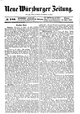 Neue Würzburger Zeitung Montag 27. April 1857