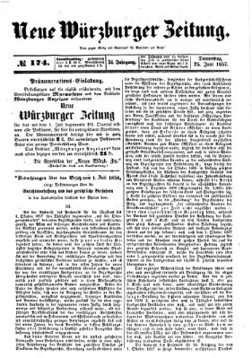 Neue Würzburger Zeitung Donnerstag 25. Juni 1857