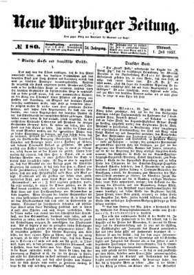 Neue Würzburger Zeitung Mittwoch 1. Juli 1857