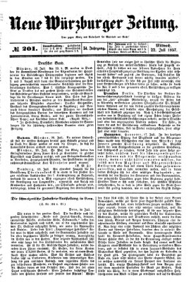 Neue Würzburger Zeitung Mittwoch 22. Juli 1857