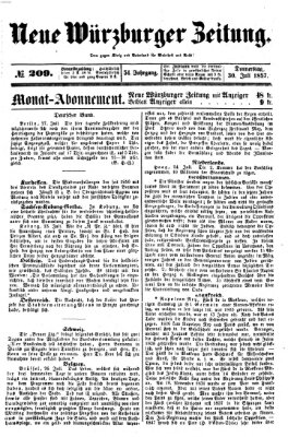 Neue Würzburger Zeitung Donnerstag 30. Juli 1857