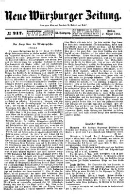 Neue Würzburger Zeitung Freitag 7. August 1857