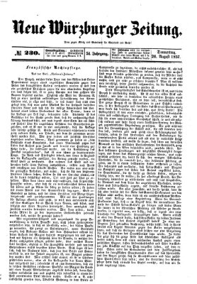 Neue Würzburger Zeitung Donnerstag 20. August 1857