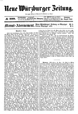 Neue Würzburger Zeitung Samstag 29. August 1857