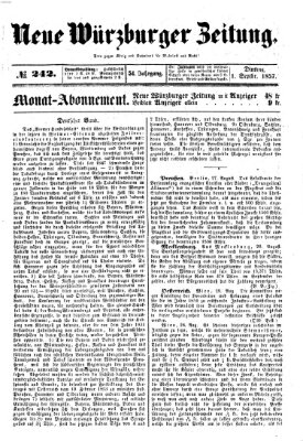 Neue Würzburger Zeitung Dienstag 1. September 1857