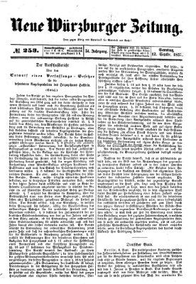 Neue Würzburger Zeitung Samstag 12. September 1857