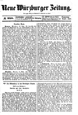 Neue Würzburger Zeitung Donnerstag 17. September 1857