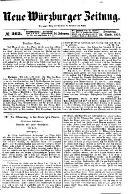 Neue Würzburger Zeitung Donnerstag 24. September 1857