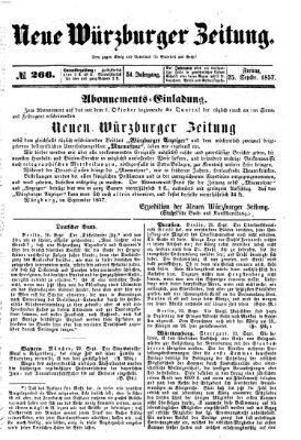 Neue Würzburger Zeitung Freitag 25. September 1857