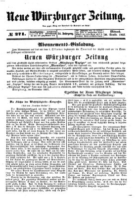 Neue Würzburger Zeitung Mittwoch 30. September 1857