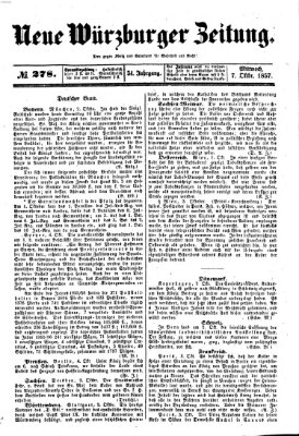 Neue Würzburger Zeitung Mittwoch 7. Oktober 1857