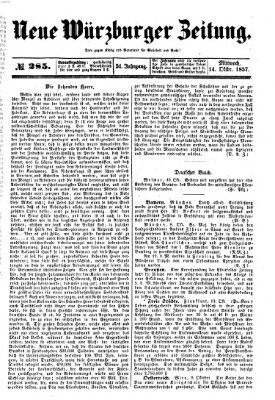 Neue Würzburger Zeitung Mittwoch 14. Oktober 1857