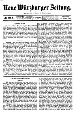 Neue Würzburger Zeitung Donnerstag 12. November 1857