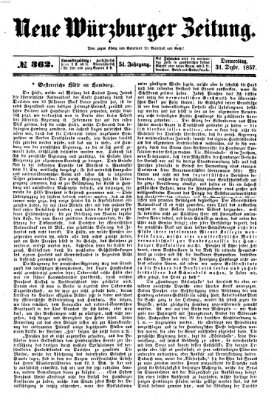 Neue Würzburger Zeitung Donnerstag 31. Dezember 1857