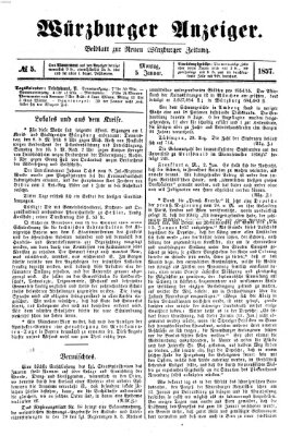 Würzburger Anzeiger (Neue Würzburger Zeitung) Montag 5. Januar 1857