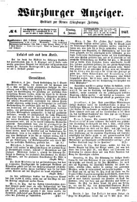 Würzburger Anzeiger (Neue Würzburger Zeitung) Dienstag 6. Januar 1857