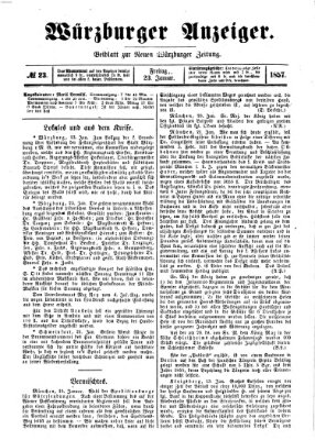 Würzburger Anzeiger (Neue Würzburger Zeitung) Freitag 23. Januar 1857