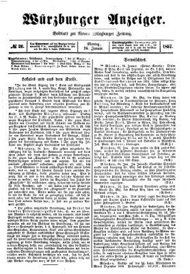 Würzburger Anzeiger (Neue Würzburger Zeitung) Montag 26. Januar 1857
