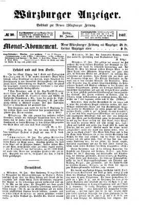 Würzburger Anzeiger (Neue Würzburger Zeitung) Freitag 30. Januar 1857