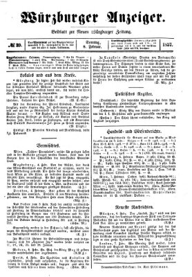 Würzburger Anzeiger (Neue Würzburger Zeitung) Sonntag 8. Februar 1857