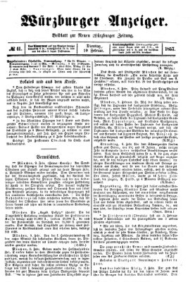 Würzburger Anzeiger (Neue Würzburger Zeitung) Dienstag 10. Februar 1857