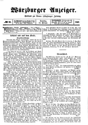 Würzburger Anzeiger (Neue Würzburger Zeitung) Samstag 14. Februar 1857