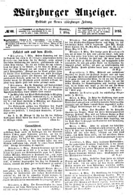 Würzburger Anzeiger (Neue Würzburger Zeitung) Samstag 7. März 1857