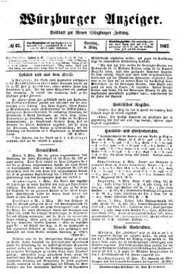 Würzburger Anzeiger (Neue Würzburger Zeitung) Sonntag 8. März 1857