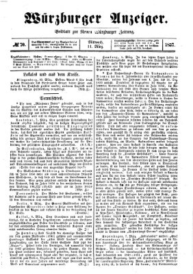 Würzburger Anzeiger (Neue Würzburger Zeitung) Mittwoch 11. März 1857