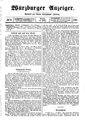 Würzburger Anzeiger (Neue Würzburger Zeitung) Montag 16. März 1857