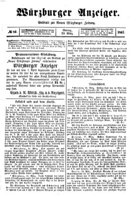 Würzburger Anzeiger (Neue Würzburger Zeitung) Montag 23. März 1857