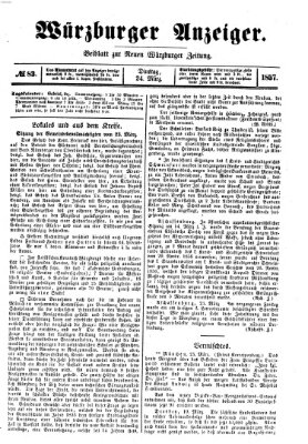 Würzburger Anzeiger (Neue Würzburger Zeitung) Dienstag 24. März 1857