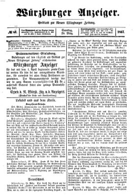 Würzburger Anzeiger (Neue Würzburger Zeitung) Samstag 28. März 1857