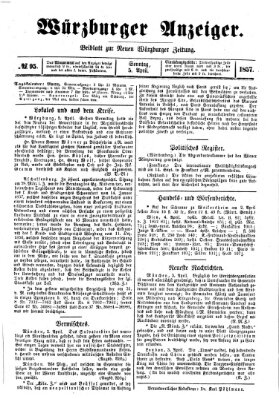 Würzburger Anzeiger (Neue Würzburger Zeitung) Sonntag 5. April 1857