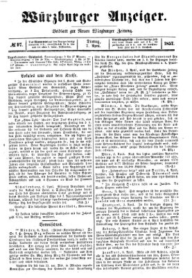 Würzburger Anzeiger (Neue Würzburger Zeitung) Dienstag 7. April 1857