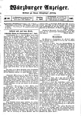 Würzburger Anzeiger (Neue Würzburger Zeitung) Samstag 11. April 1857