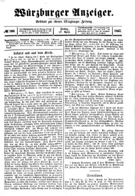 Würzburger Anzeiger (Neue Würzburger Zeitung) Freitag 17. April 1857