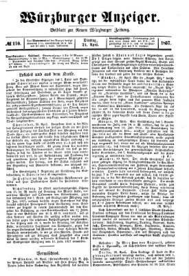 Würzburger Anzeiger (Neue Würzburger Zeitung) Dienstag 21. April 1857