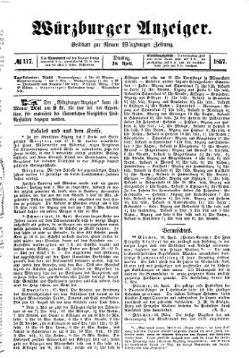 Würzburger Anzeiger (Neue Würzburger Zeitung) Dienstag 28. April 1857