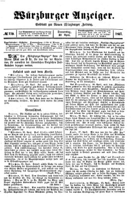 Würzburger Anzeiger (Neue Würzburger Zeitung) Donnerstag 30. April 1857