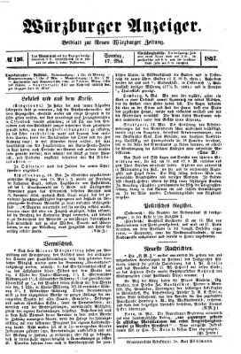 Würzburger Anzeiger (Neue Würzburger Zeitung) Sonntag 17. Mai 1857