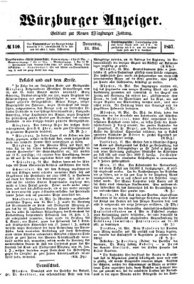 Würzburger Anzeiger (Neue Würzburger Zeitung) Donnerstag 21. Mai 1857