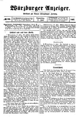 Würzburger Anzeiger (Neue Würzburger Zeitung) Donnerstag 11. Juni 1857