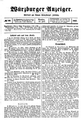 Würzburger Anzeiger (Neue Würzburger Zeitung) Samstag 13. Juni 1857