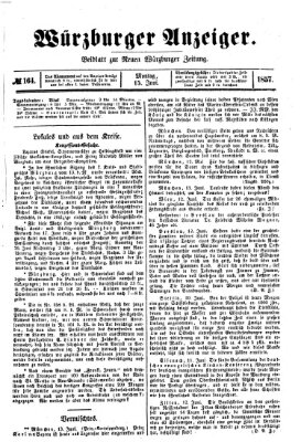 Würzburger Anzeiger (Neue Würzburger Zeitung) Montag 15. Juni 1857