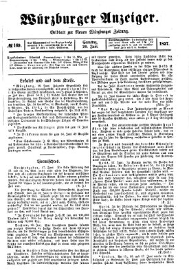 Würzburger Anzeiger (Neue Würzburger Zeitung) Samstag 20. Juni 1857